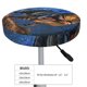 thumbnail image 4 of Disketp Starry Night Charging Dinosaur Funda Redonda para Taburete, Funda de Cojín para Silla de Bar Suave y Elástica-13 inch, 4 of 7