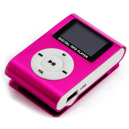 Spirastell MP3 Player MP3 Player Metal Clip-on MP3 Portable MP3 Player LCD Screen Application Rose Red LCD Screen Support Player Metal Clip-on Music Player Wide Application Rose Screen Support TF