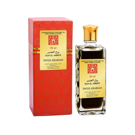 Swiss Arabian Ruh El Amber ER8E, Arab Perfume Oil for Women and Men, 3.2 oz