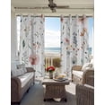 thumbnail image 4 of Pink Floral Blackout Curtains 45 Inches Long for Bedroom, Farmhouse Watercolor Spring Flowers Herbs Thermal Insulated Room Darkening Black Out Window Curtain Panels Grommet Drapes for Living Room, 4 of 8