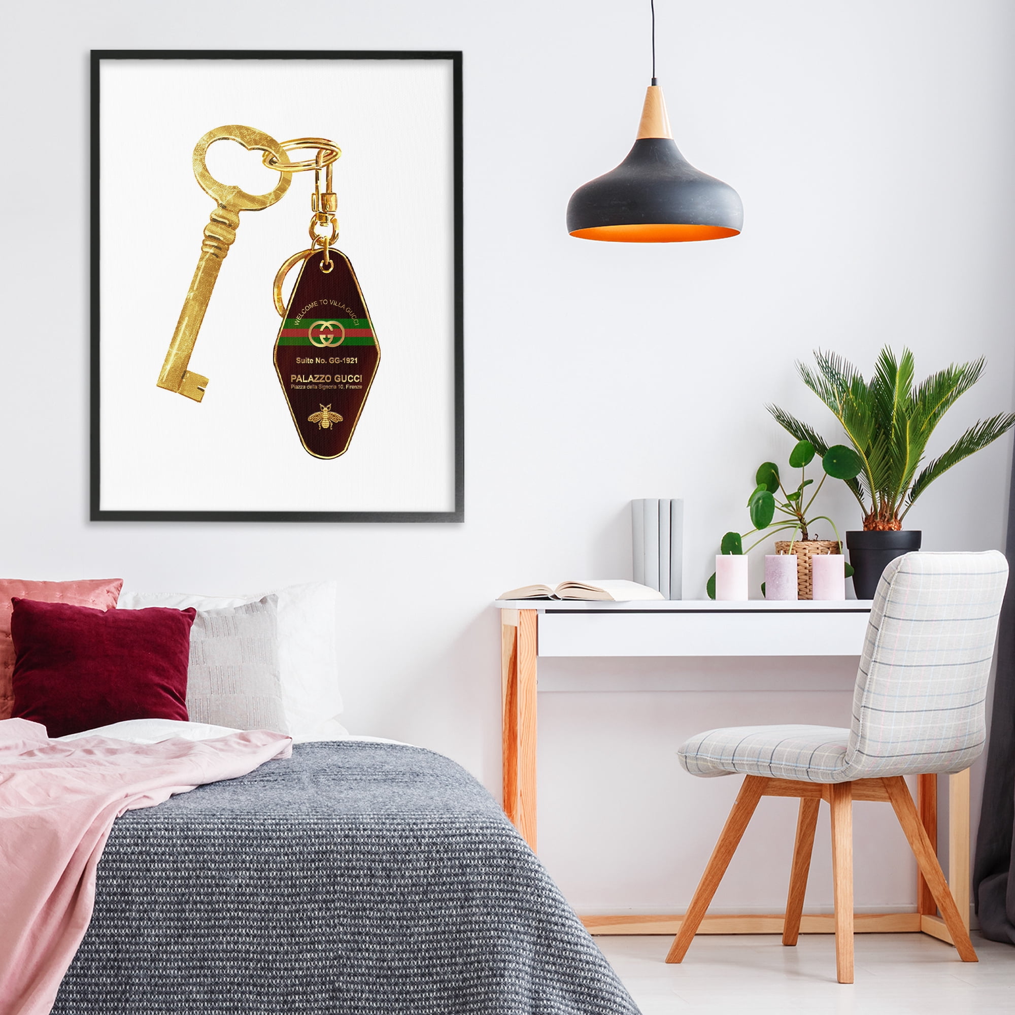 Luxury Hotel Key Black Framed Giclee Art, design by Ziwei Li