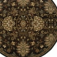 thumbnail image 3 of HomeRoots 509029 8 ft. Brown Oriental Power Loom Stain Resistant Round Area Rug, 3 of 4