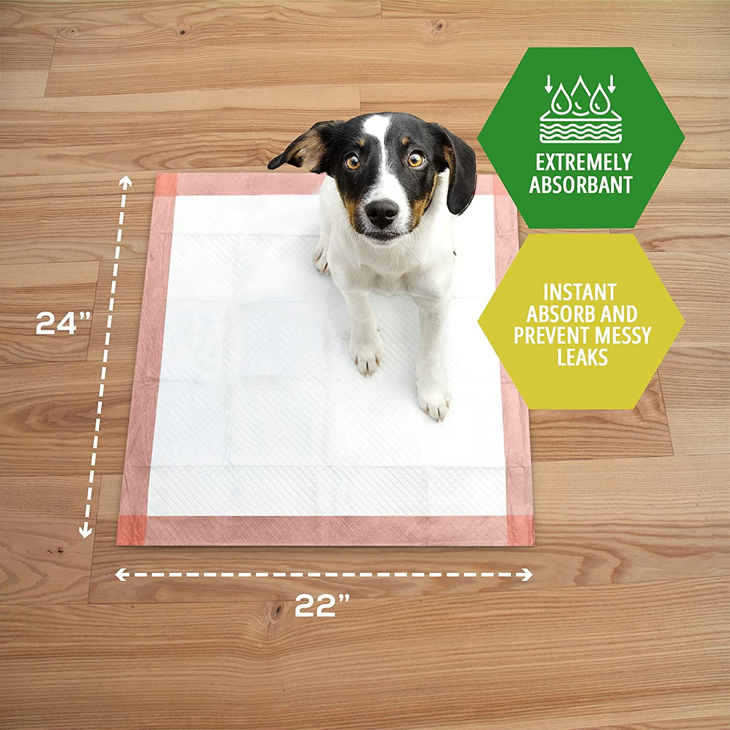 Med Pride Dog Pads 22x24 inch, 100 count Puppy Training Pads with Attractant, Leakproof Pee Pads for Dogs