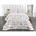 thumbnail image 3 of Ambesonne Cars Quilted Bedspread Set 3 Pcs, Colorful Funny Bus and Truck, King Size, Multicolor, 3 of 5