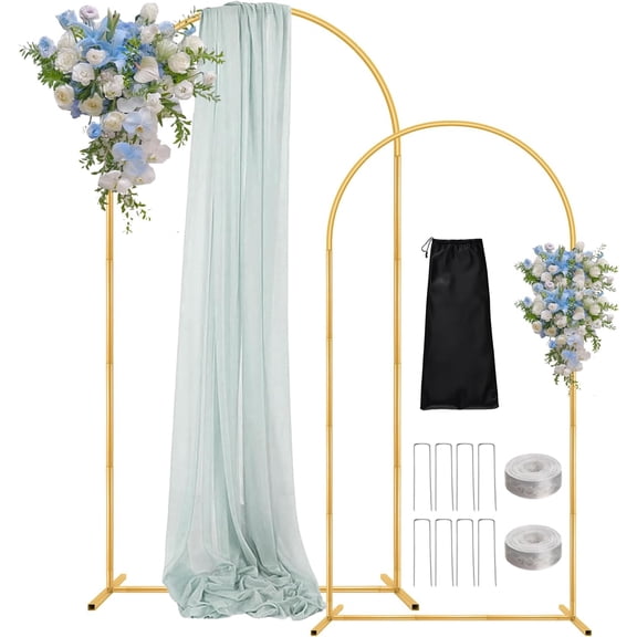 Arch Backdrop Stand, 7.2FT 6FT Wedding Arch  Set of 2,  Balloon Arch Kit Stand with Base for  Ceremony Birthday Anniversary Bridal Graduation Party Event Background Decoration