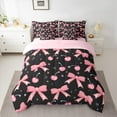 thumbnail image 2 of Castle Fairy Kawaii Bowknot Cherry 7-Piece Twin Bedding Sets for Girls Teens Children,Cute Galaxy Bedding Comforter Set,Black Pink Breathable Sheet Sets,Ultra Soft Home Decor, 2 of 8