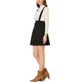 thumbnail image 4 of INSPIRE CHIC Women's Skirt Faux Pocket Buttons Decor Above Knee Suspender Skirt M Black, 4 of 8
