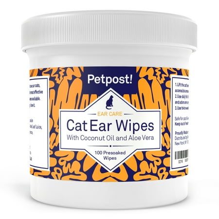 UPC: 0859654006070 | Petpost Cat Ear Cleaner Wipes  100 Ultra Soft Cotton Pads in Coconut Oil Solution