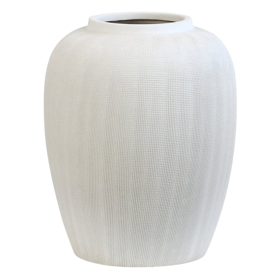 Olly & Rosy 12” Patterned White Ceramic Flower Vase