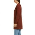 thumbnail image 3 of Matty M Women's Open Front Mid Length Soft Knit Chenille Cardigan-Red / L, 3 of 4