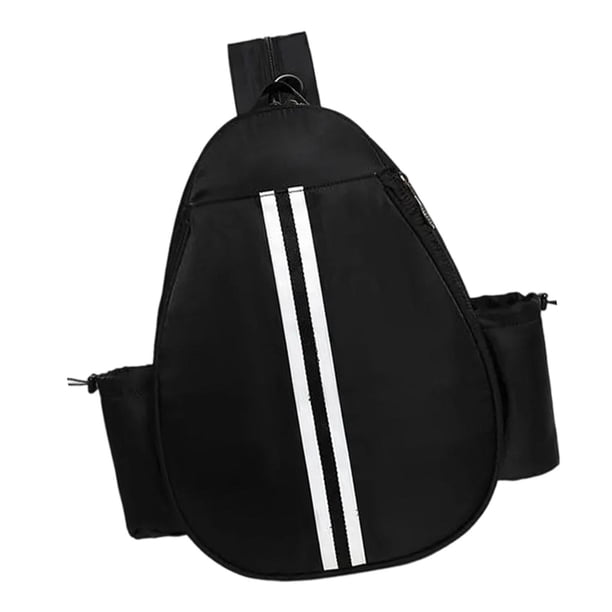 Bolso de la raqueta de tenis bolsa de carro de transporte ligero con soporte de botella de agua organizador de cremallera suave mochila de Negro