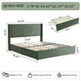 thumbnail image 5 of Queen Bed Frame and Upholstered Headboard, Platform Bed with Storage Drawers , Sturdy, Noiseless, No Box Spring Needed, Easy Assembly, Turtle, 5 of 11