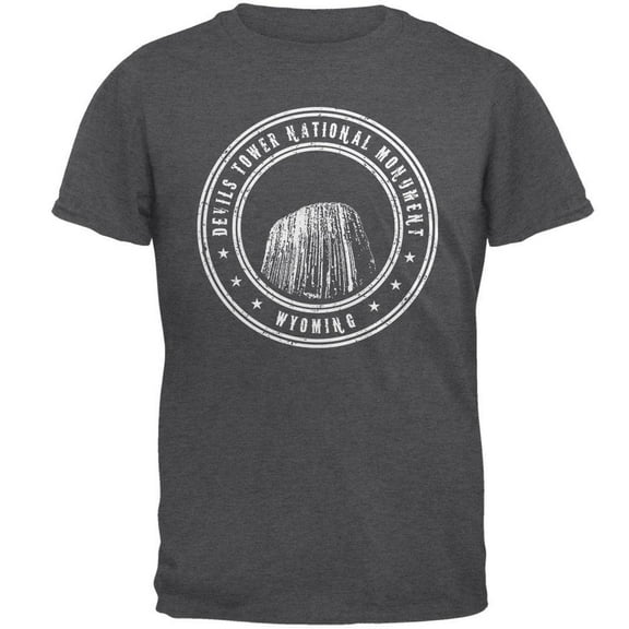 Devils Tower National Monument Mens T Shirt Dark Heather SM