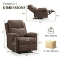 thumbnail image 2 of Korser Sillones Reclinables Pequeños para Espacios Reducidos,Sillón Reclinable Manual con Bolsillos Laterales es Adecuada para la Sala de Estar,Pana,Marrón, 2 of 7