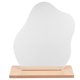 thumbnail image 1 of EeaseMX Espejo de maquillaje de escritorio con base de madera, acrílico, irregular, para el hogar, 1 of 7