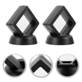 thumbnail image 3 of 2pcs Commemorative Coins Case Rack Clear Display Box Stand Holder Suspension Frame for Medallion Chip Black, 3 of 8