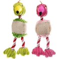 thumbnail image 1 of PinkJuguete chirriante de perro de peluche: Juguete para masticar para mascotas con cuerda de algodón de pana con forma de pájaro, juguete interactivo para masticar cachorros, colo, 1 of 2