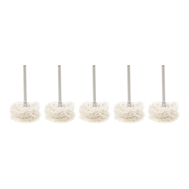 Mini Ruedas de Pulido de Tela 25mm x 8mm con Arbor de 2.35mm para Herramienta Rotativa Amarillo 10 Pcs