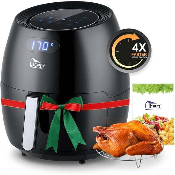Freidora de aire 6.9QT/6.5L, Uten 1700W Modo de freír 8 en 1 de alta potencia, calentamiento rápido, horno antiadherente, cocción sin aceite, calentamiento rápido/control de tiempo, pantalla táctil di
