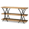 thumbnail image 2 of Baxton Studio Terrell Industrial Wood and Metal 3 Tier Console Table, Natural, 2 of 7