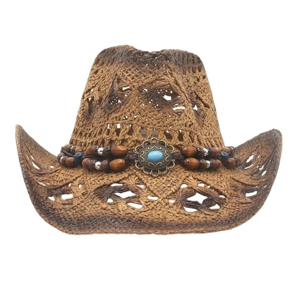 Sombrero Vaquero de Paja, Western, Vintage, Sombrero de Protección Solar Sombrero de Pareja Sombreros Vagueros Zulema Sombrero de vaquero