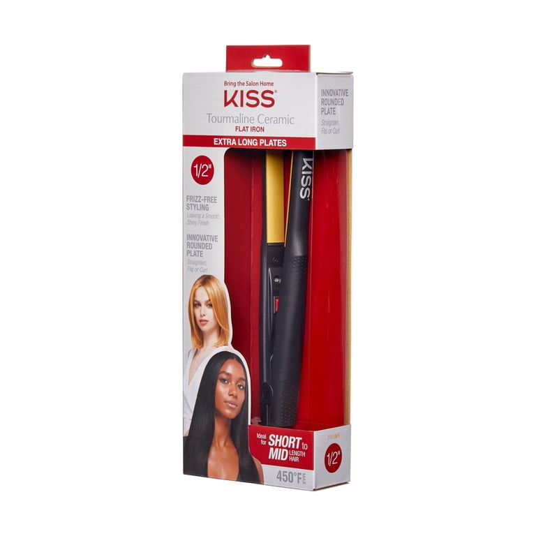 Kiss Tourmaline Ceramic Flat Iron Hair Straightener, 0.5" photo 5