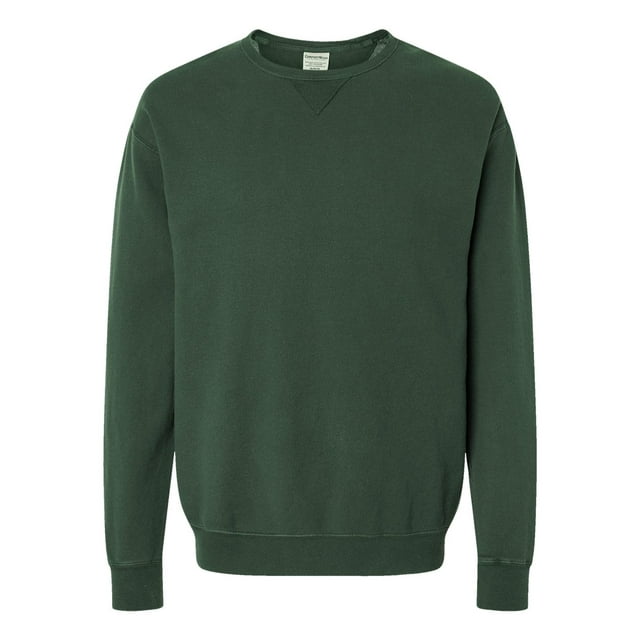 Hanes Mens Big ComfortWash Garment Dyed Fleece Sweatshirt, L, Field Green