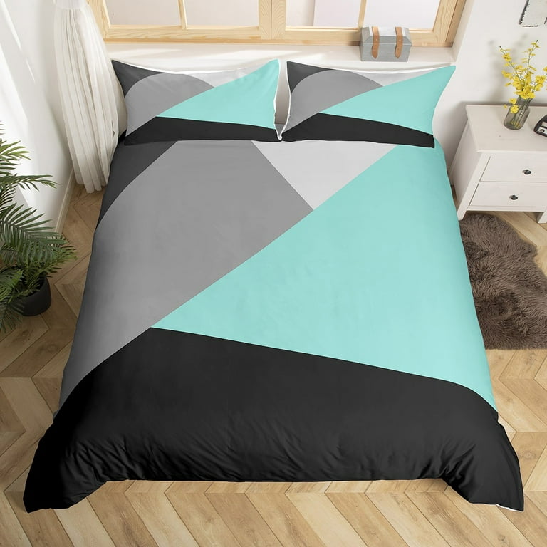 Turquoise and 2024 grey quilt