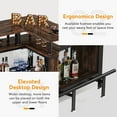 thumbnail image 6 of Tribesigns L-Shaped Liquor Bar Table, Home Bar Unit with Stemware Racks and 2-Tier Shelves, Brown, 6 of 7