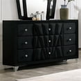 thumbnail image 4 of Furniture of America Sakan Solid Wood 2-Piece Dresser and Mirror Set in Black, 4 of 8