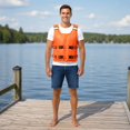 thumbnail image 4 of Fixed Four Buckle Reflective Buoyancy Vest, Portable Foldable Life Jacket with High Visibility Strips, Secure Water Safety Vest for Boating Use, Red, 4 of 8
