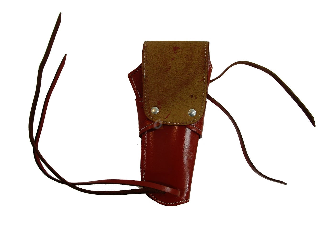 Leather Holster Long Barrel Revolver Pistol Fit Sea Shell Tooled Red - Left Hand