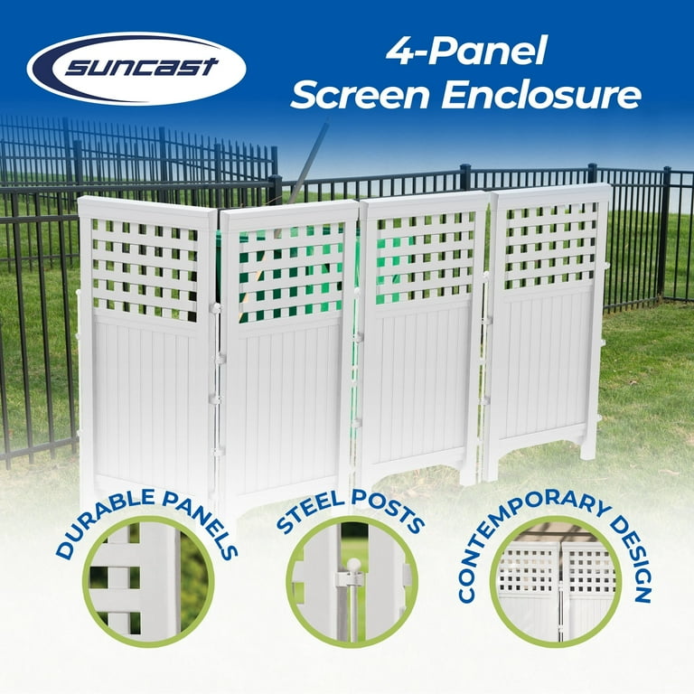 Red Privacy Screen 44 In Privacy Fence Screen Suncast Wicker 44 In. Resin Screen Enclosure ...