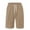 Khaki., variant on Akafmk Mens Oversized Waffles Knit Shorts Solid Color Casual Fashion Lace Up Waist Pockets Beach Shorts Pants XL