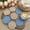 4Light khaki+4blue, variant on 4 inch round multi-piece hand-woven coaster, vintage crochet lace heat-resistant table mat, suitable for a variety of occasions