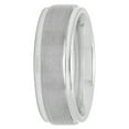 thumbnail image 3 of Men's White Tungsten 8MM Comfort Fit Step Edge Wedding Band, 3 of 4