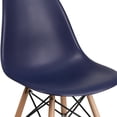thumbnail image 3 of 2 Pk. Elon Series Navy Plastic Chair with Wooden Legsase, 3 of 9