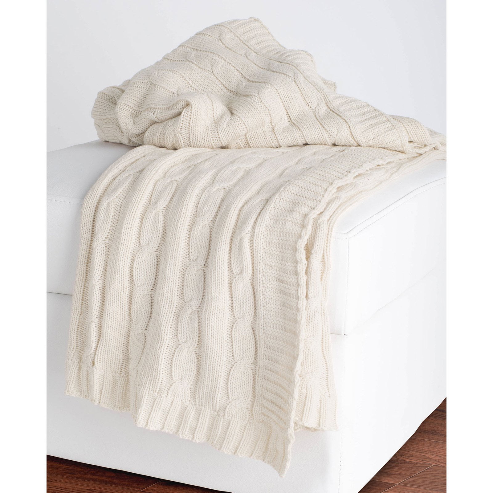 Rizzy Home Cable Knit Cotton Luxury Sweater Throw Blanket Com