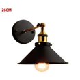thumbnail image 1 of Lámpara de pared industrial, lámpara de granja vintage, construcción de metal sólido para pasillo, sala de estar, comedor, cocina, dormitorio, hotel, restaurante, cafetería, bar (negro, 26 cm), 1 of 5
