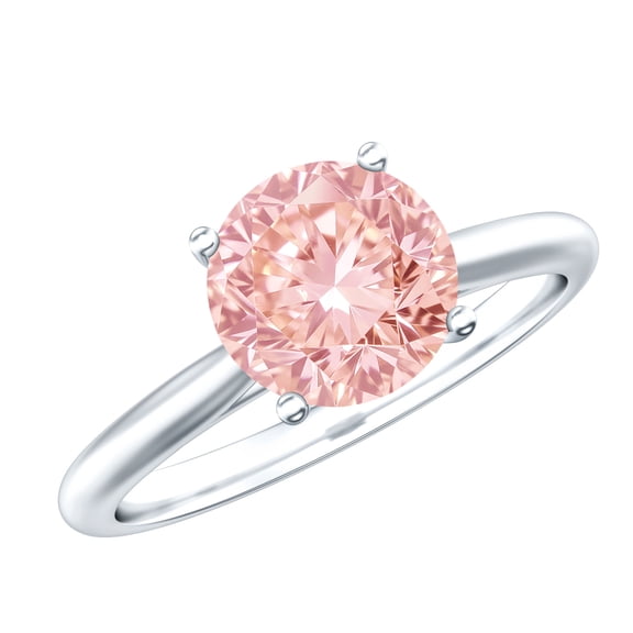Rosec Jewels 3 Carat Lab Grown Pink Diamond Engagement Ring (IGI Certified) - VS1 Clarity, 925 Sterling Silver, US 4.00