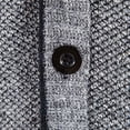 thumbnail image 7 of Men's Cardigan Sweater Button Up Knit Textured Stand Collar Regular Fit Full Zip Fleece Lined Winter Warm, 7 of 7