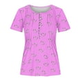 thumbnail image 4 of Womens Printed V-neck Button Up Short Seeved Top, 4 of 4
