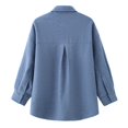 thumbnail image 3 of Oversized Jacket Ladies Long Sleeve Minimalist Solid Jacket (Blue XS), 3 of 3