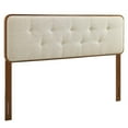 thumbnail image 1 of Collins Tufted Queen Fabric and Wood Headboard - Walnut Beige, 1 of 4