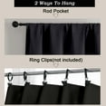 thumbnail image 5 of Patin Black Blackout Curtains 63 Inch Length 2 Panels Set, Bedroom Decor Thermal Insulated Blackout Curtains for Living Room, Rod Pocket Solid Window Drapes for Dining Room, Each Panel 40" W x 63" L, 5 of 9