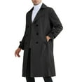 thumbnail image 4 of Abrigo de Invierno de Doble Botonadura de Color Sólido para Hombres INSPIRE CHIC Ajuste Regular S Negro, 4 of 5