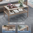 thumbnail image 5 of UDPATIO Patio Conversation Set, Rattan Wicker Furniture, 4 Piece Outdoor Sectional Set with Coffee Table & All-Weather Wicker, Grey, 5 of 8