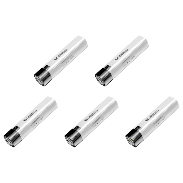 Linterna USB Alto Brillo G3 Chip Power Bank Antorchas de Emergencia Blanco 5 Piezas