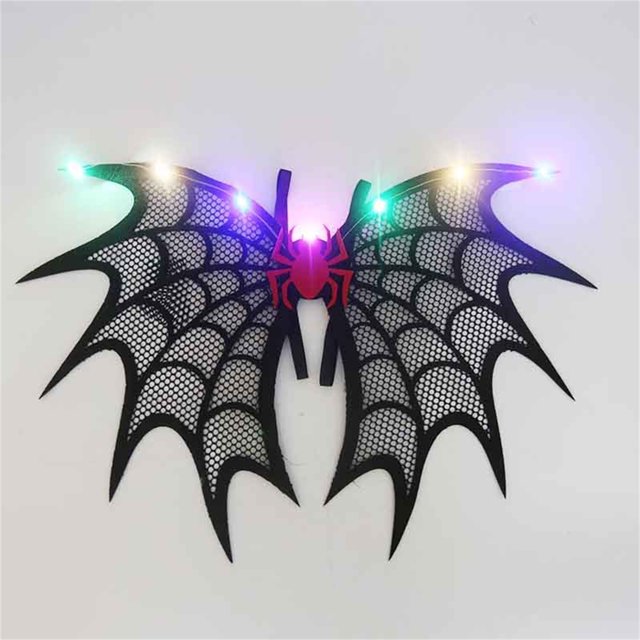 Xihbxyly Asistente de Araña Brillante, Tirantes Elásticos, Material de Organza Cómodo, Diseño Plegable, Accesorio de Fotografía, Mascarada de Halloween, Cosplay de Fiesta, Incluye 1 Asistente de Arañ