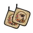 thumbnail image 2 of Pekingese and Flowers Pair of Pot Holders 7.5 in x 7.5 in, 2 of 2
